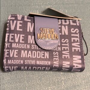 Steve Madden Blue and Gray Logo Wallet